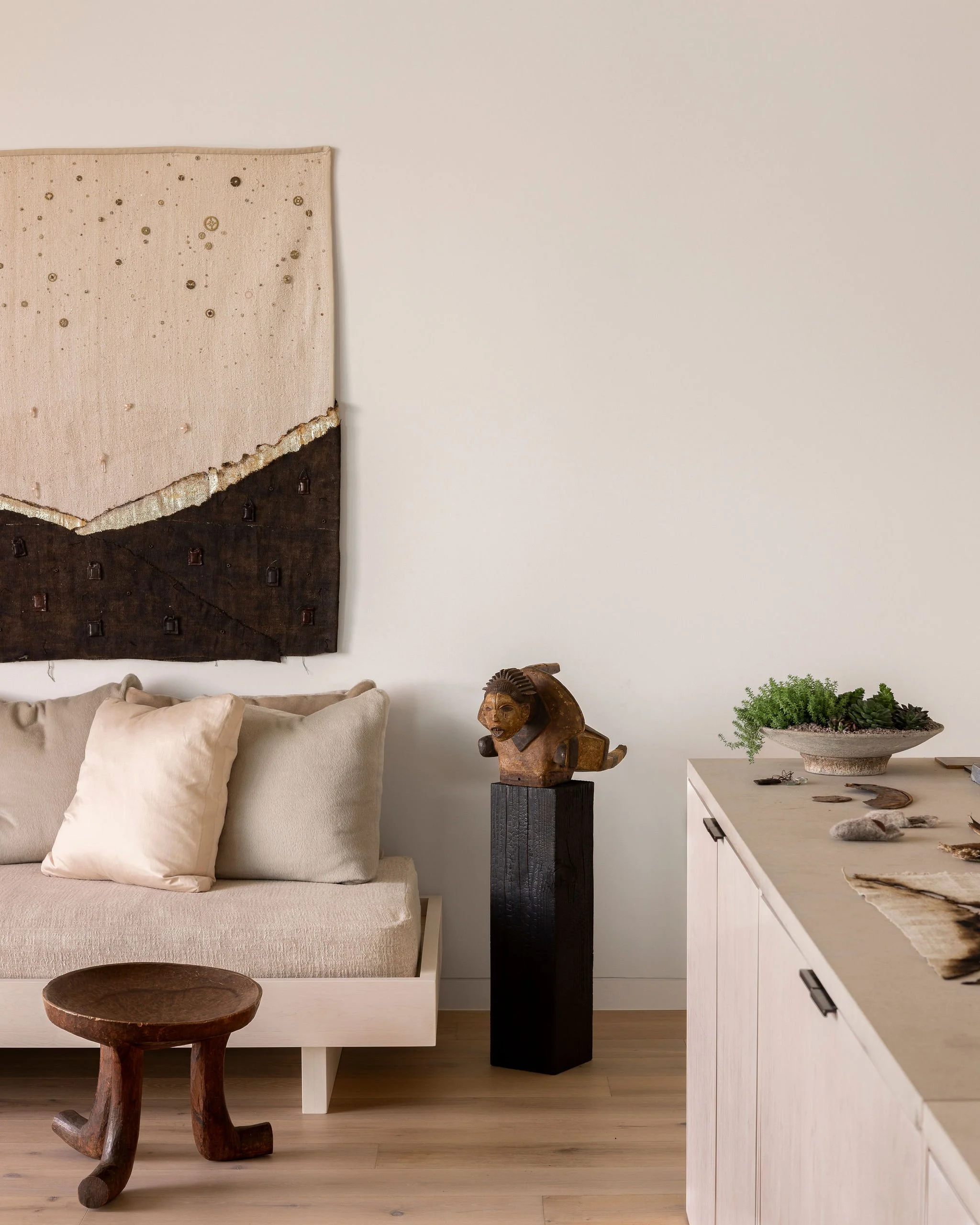 The work installed on a wall.